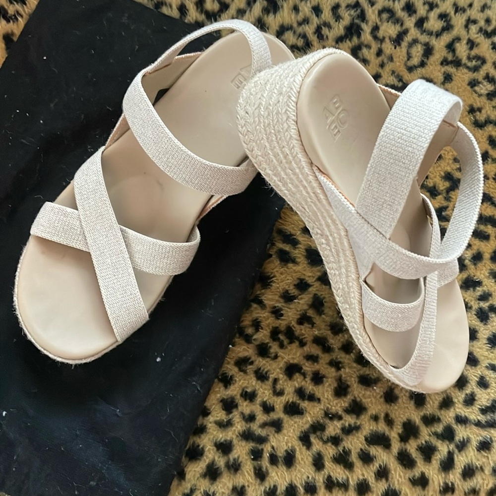 Abeo Sz 9 linen Riveriera Stretch espadrille sandal